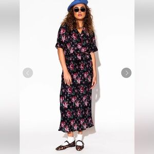 SOLD Cest la vie plisse skirt set in cross stitch floral